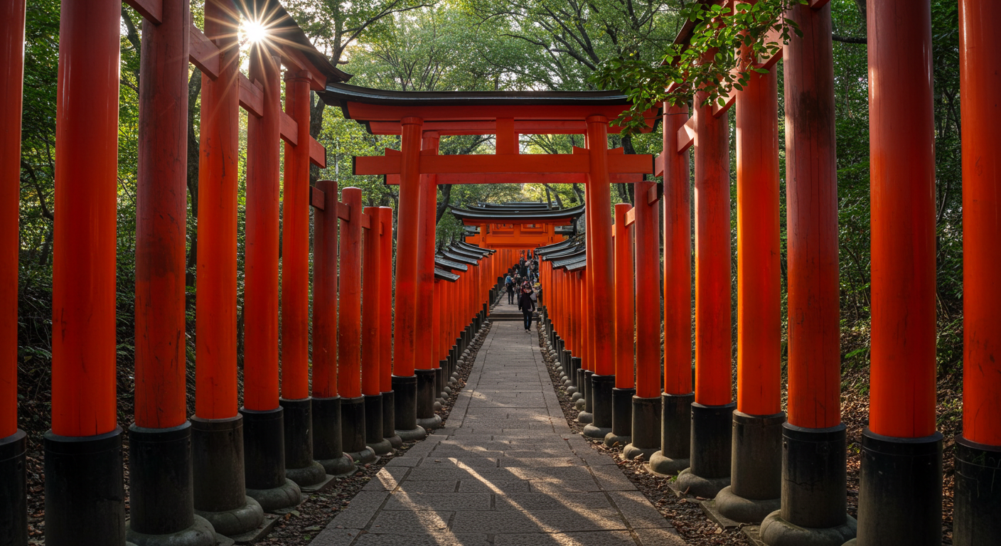 Torii Gates of Fushimi Inari Shrine in Kyoto